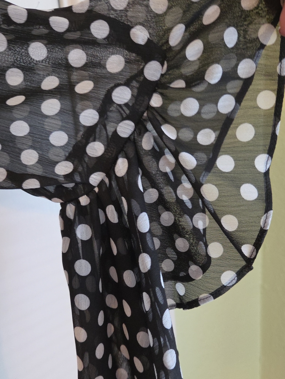 Calvin Klein Black and White Polka Dot Skater Dress